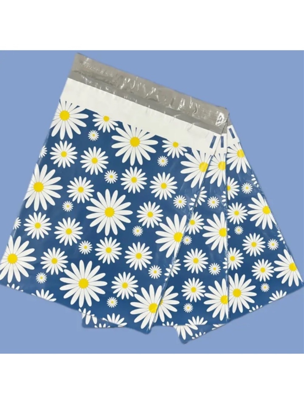 20 (10” x 13”) Blue Daisy Print Shipping Bags Mailers Poly Bags - Picture 2 of 2